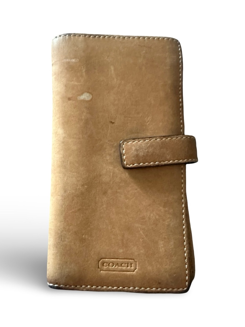 COACH Vintage Tan Leather Wallet Side Snap
